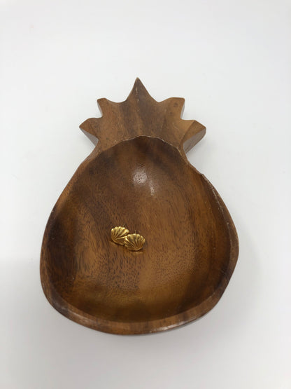Vintage Handcarved Wooden Pineapple Dishes (set of 4)