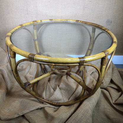 Four Strand Round Rattan Coffee Table